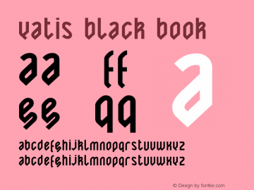 Yatis black Book Version 1.0 Font Sample