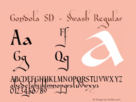 Gondola SD - Swash Regular Version 1.4 2009 Font Sample