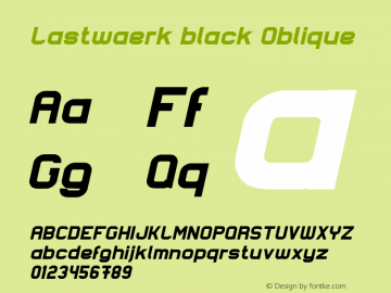 Lastwaerk black Oblique Version 1.000 2009 initial release图片样张