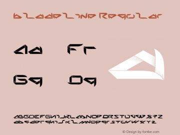 bladeline Regular Version 1.000 Font Sample
