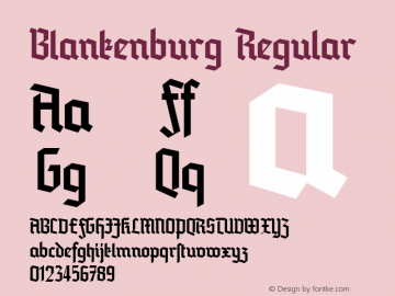 Blankenburg Regular Unknown Font Sample