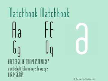 Matchbook Matchbook Version 1.000 Font Sample