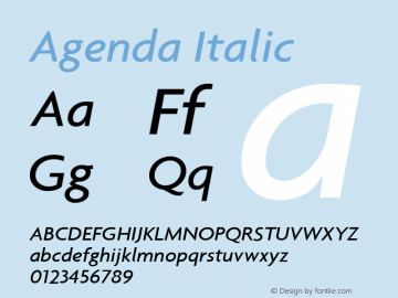 Agenda Italic Version 001.000图片样张