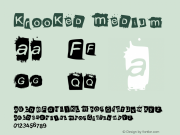 KrooKed Medium Version 001.000 Font Sample