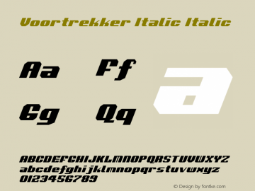 Voortrekker Italic Italic 001.000 Font Sample