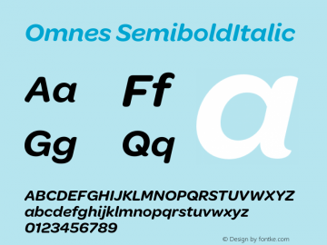 Omnes SemiboldItalic 001.000 Font Sample