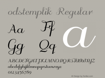 odstemplik Regular Version 0.70 Font Sample