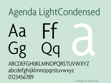 Agenda LightCondensed Version 001.000图片样张