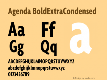 Agenda BoldExtraCondensed 001.000 Font Sample