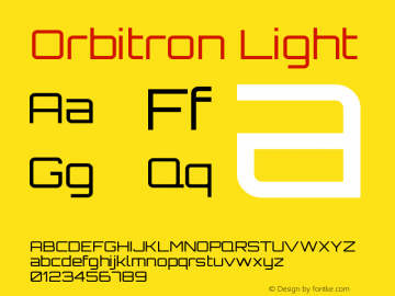 Orbitron Light 1.000 Font Sample