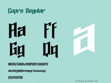 Cupra Regular Version 1.0 Font Sample