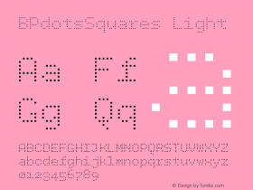 BPdotsSquares Light Version 1.000 Font Sample