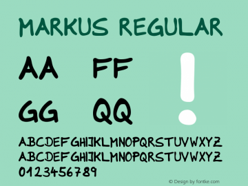 Markus Regular Unknown Font Sample