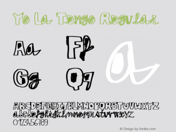 Yo La Tengo Regular Version 2.000 2010 initial release Font Sample