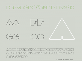 DeLargeOutline Black Version 1.00 April 26, 2009, Font Sample