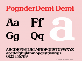 PoynderDemi Demi Version 001.000 Font Sample