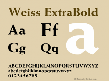 Weiss ExtraBold Version 001.000 Font Sample