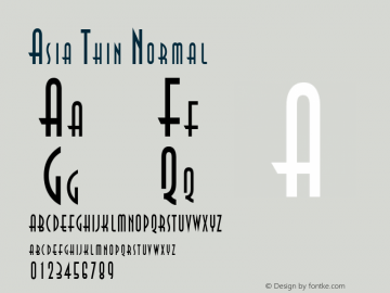 Asia Thin Normal Altsys Fontographer 4.1 1/30/95 Font Sample