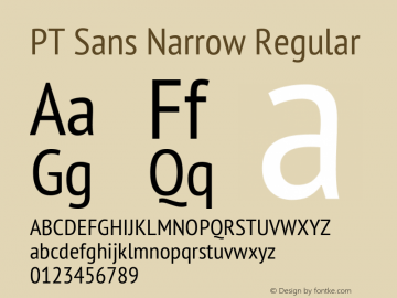 PT Sans Narrow Regular Version 2.003图片样张