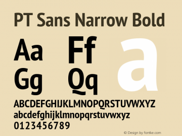 PT Sans Narrow Bold Version 1.002图片样张