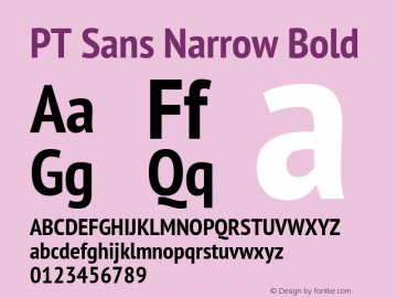 PT Sans Narrow Bold Version 2.001图片样张