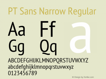 PT Sans Narrow Regular Version 2.003W OFL图片样张