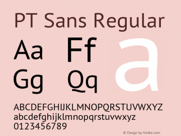 PT Sans Regular Version 2.003图片样张