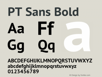 PT Sans Bold Version 2.005W Font Sample