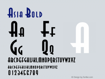 Asia Bold Altsys Fontographer 4.1 1/30/95图片样张