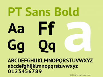 PT Sans Bold Version 1.002 Font Sample