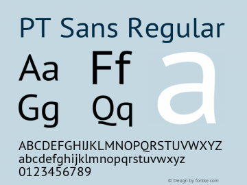 PT Sans Regular Version 2.003 Font Sample