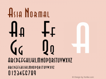 Asia Normal Altsys Fontographer 4.1 1/30/95图片样张