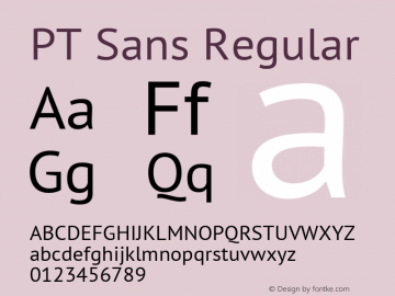 PT Sans Regular Version 2.001图片样张