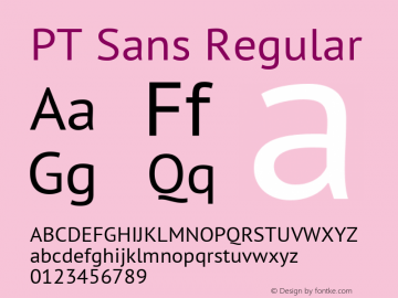 PT Sans Regular Version 2.003W OFL Font Sample