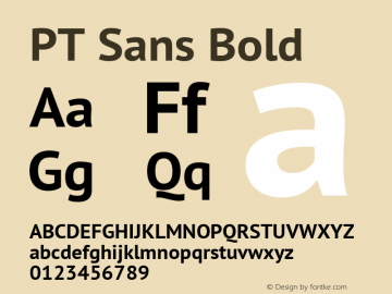 PT Sans Bold Version 2.003W OFL Font Sample