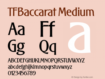 TFBaccarat Medium Version 001.000 Font Sample