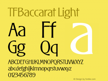 TFBaccarat Light Version 001.000 Font Sample