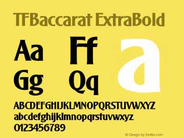 TFBaccarat ExtraBold Version 001.000 Font Sample