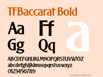 TFBaccarat Bold Version 001.000 Font Sample