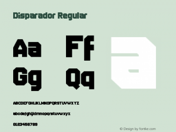 Disparador Regular Version 1.0 Font Sample