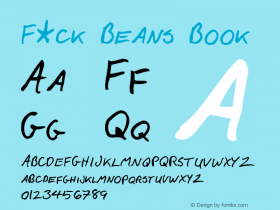 F*ck Beans Book Version 1.000 Font Sample