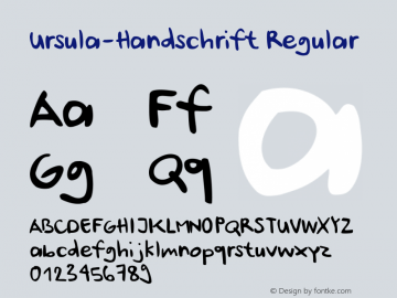 Ursula-Handschrift Regular Version 1.0图片样张