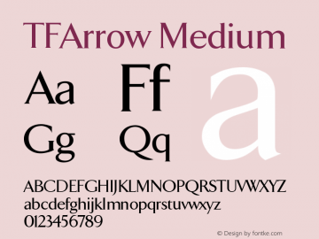 TFArrow Medium Version 001.000 Font Sample