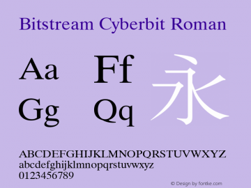Bitstream Cyberbit Roman beta v2.0 Font Sample