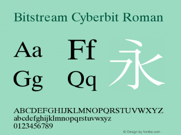 Bitstream Cyberbit Roman v2.0图片样张