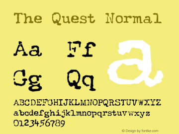 The Quest Normal 2.0 Font Sample