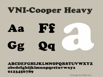 VNI-Cooper Heavy 1.0 Sun Apr 25 09:16:54 1993图片样张