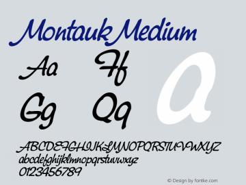 Montauk Medium Version 1.0 Font Sample