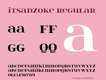 itsadzoke Regular Version 0.46 Font Sample