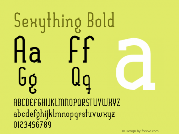 Sexything Bold Unknown Font Sample